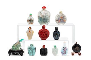 A collection of twelve Chinese snuff bottles