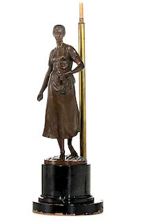 A German bronze figure of a woman, Muller-Crefeld