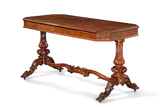 A William IV carved goncalo alves library table