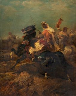 Adolf Schreyer, oil, The charge