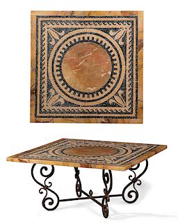 An Italian siena marble and mosaic Impero table