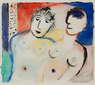 Henry Miller,Untitled (Two figures), 1971