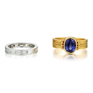 Beautiful Reinstein Ross Sapphire Ring and A Diamond Band