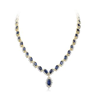 A Sapphire and Diamond Necklace