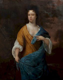 English School, oil, Portrait of Lady Dandridge