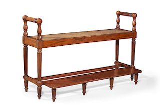 A  Regency mahogany hall bench with foot rest
