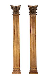 A pair of Neoclassical style  giltwood pilasters