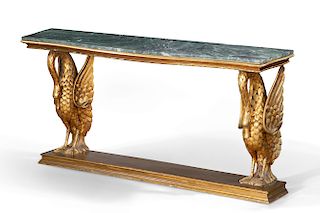 An Empire style giltwood console