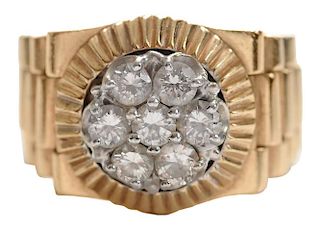 14 Kt. Rolex Motif Diamond Ring
