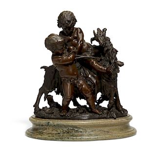 A French bronze group of  putti, Clodion