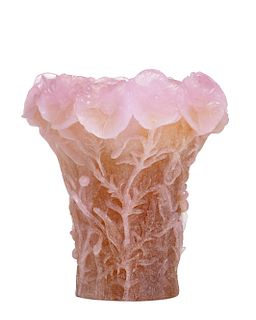 A Daum pate de verre Hibiscus vase