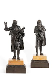 French bronze playwrights: Corneille and Moliere