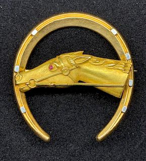 Gold Horseshoe Pin