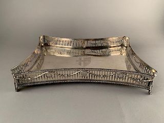 A Continental Silver Plated Footed Armorial Tray