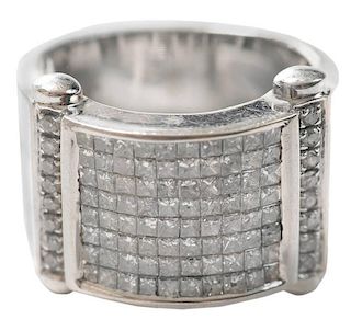 Wide Band Style Diamond Ring