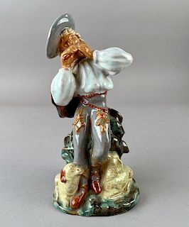 Glazed Ceramic Figure of a Shepherd