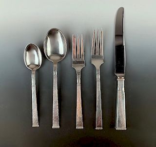 Five Pieces Old Newbury Crafters Sterling Flatware
