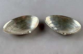 Pair of Wallace Sterling Silver Footed Clamshell Dishes