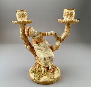 Royal Worcester Figural Candlestick
