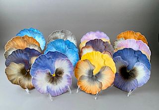 12 Marcel Guillot Pansy Plates