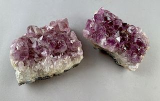 Two Purple Amethyst Geodes