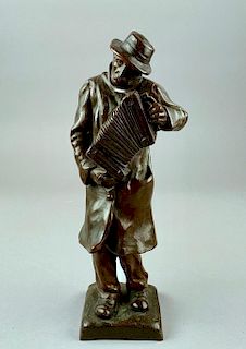 Albert Pommier (France 1880-1943) Bronze The Accordion
