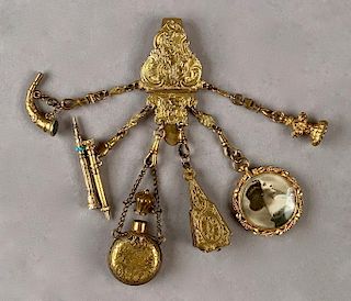 Late 19thc. Brass Chatelaine