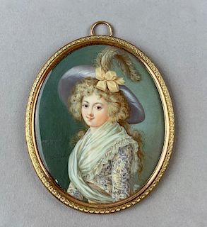 Fine Portrait miniature by Peter Pierre Adolph Hall