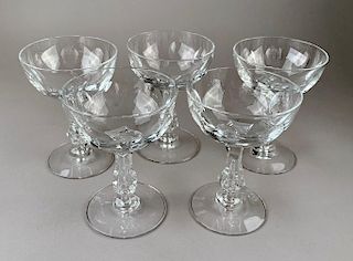 Five Crystal Champagne Coupes
