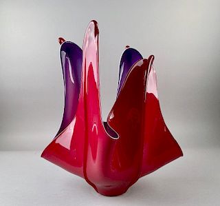 Free Form Art Glass Sculpture by Thomas Buechner