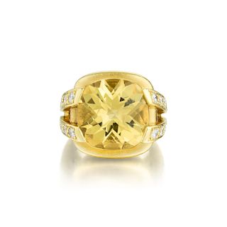 Marlene Stowe Citrine and Diamond Ring