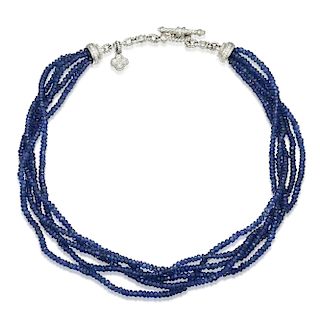 A Sapphire Faceted Bead Necklace