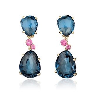Pomellato Blue Topaz and Sapphire Bahia Earrings