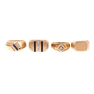 A Collection of Gent's Rings in Gold