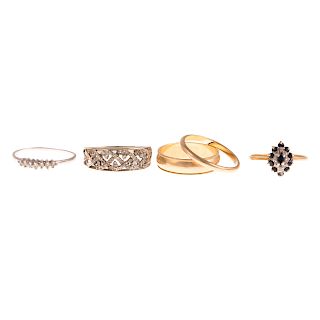 An Assortment of Ladies Diamond Bands in Gold