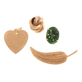 An Assortment of Ladies Gold Jewelry