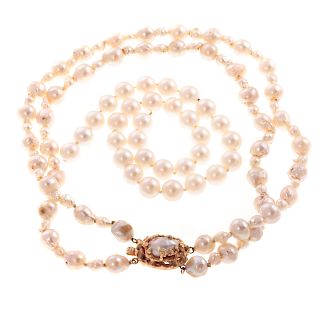 A Pair of Ladies Cultured Pearl Necklaces
