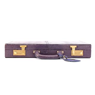 A Rare Gucci Purple Lizard Briefcase