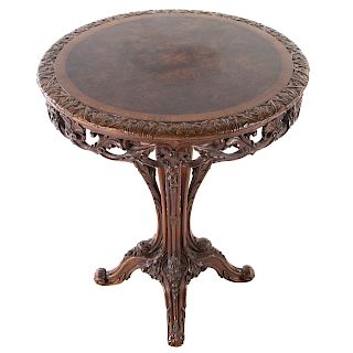 George III Style Carved Walnut Center Table