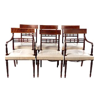 Six Regency Style Mahogany Dining Chairs
