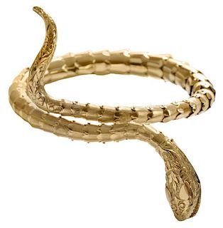 Custom 14 Kt. Gold Serpent Bracelet