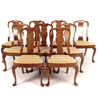 Nine Chippendale Style Mahogany Dining Chairs