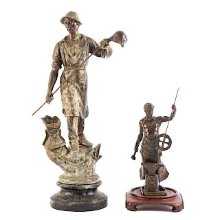 French Spelter Figures. Le Forgeron & Iron Worker