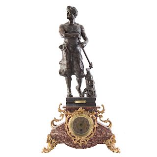 French Empire Style Figural Mantel Clock