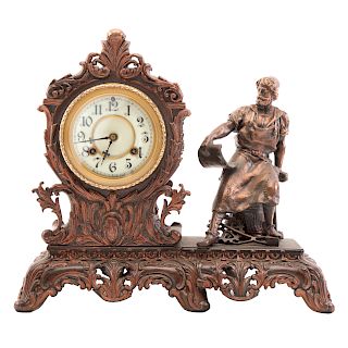 Victorian Spelter Figural Mantel Clock