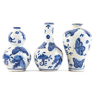 Three Chinese Porcelain Miniature Vases