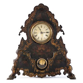 American Cast Iron and Stenciled Mantel Clock
