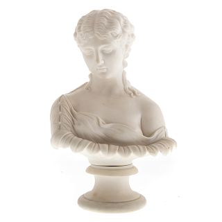 English Parian Ware Bust of a Maiden