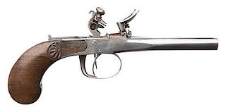 Double-Barrel European Flintlock Pistol 