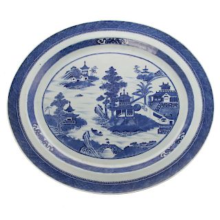 Large Chinese Export Nanking Oval Platter